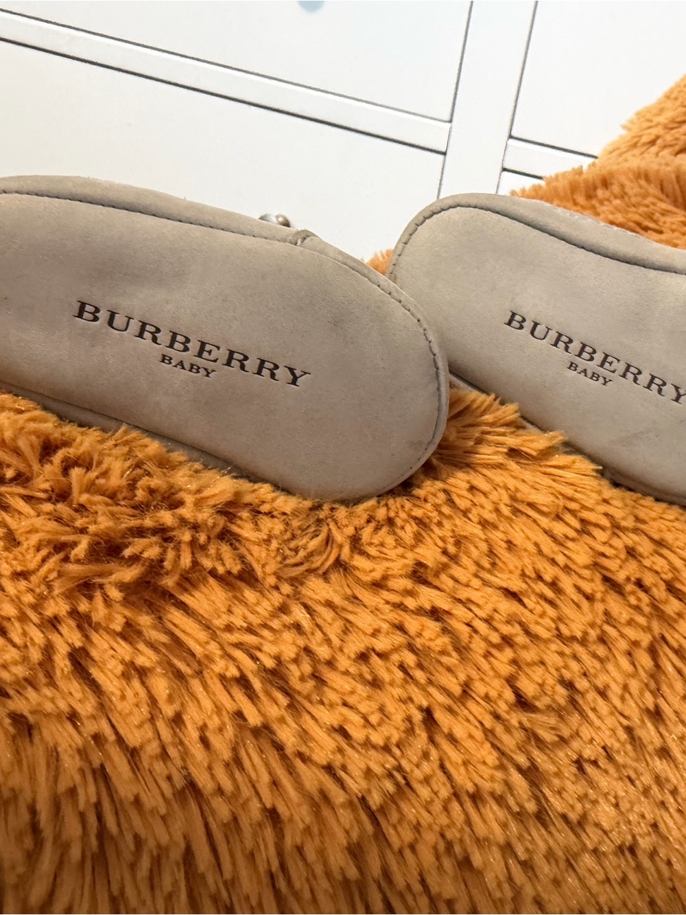 Burberry Gray Plaid Baby High-Top Sneakers - Picture 4 of 4
